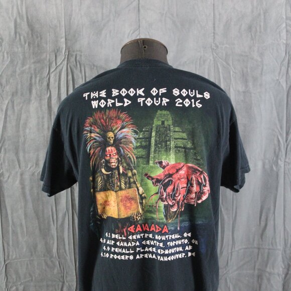 Iron Madien Shirt (Retro) - The Book of Souls 2016 Tour Canadian Leg - Mens L - Picture 5 of 11